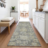 Piper Looms Mayfield Damask AMF1105 Pewter Machine Washable Area Rug Runner Lifestyle Image Feature