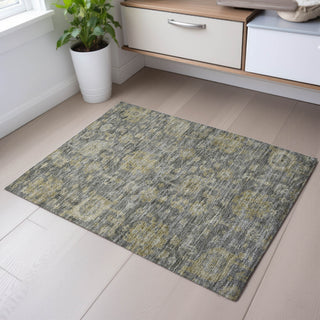Piper Looms Mayfield Damask AMF1105 Pewter Machine Washable Area Rug Scatter Lifestyle Image Feature