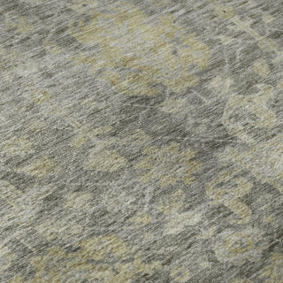 Piper Looms Mayfield Damask AMF1105 Pewter Machine Washable Area Rug Swatch Image