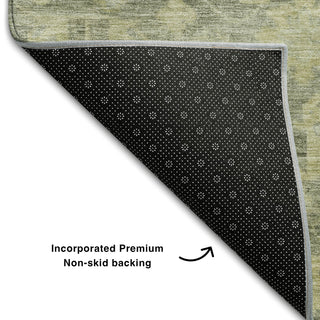 Piper Looms Mayfield Damask AMF1105 Sage Machine Washable Area Rug Backing Image