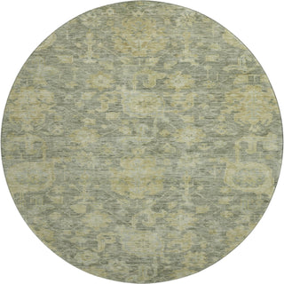 Piper Looms Mayfield Damask AMF1105 Sage Machine Washable Area Rug Round Main Image