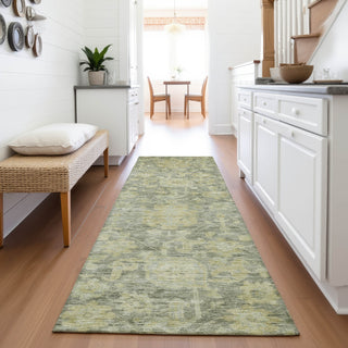 Piper Looms Mayfield Damask AMF1105 Sage Machine Washable Area Rug Runner Lifestyle Image Feature