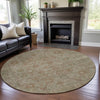 Piper Looms Mayfield Global AMF1106 Beige Machine Washable Area Rug Round Lifestyle Image Feature