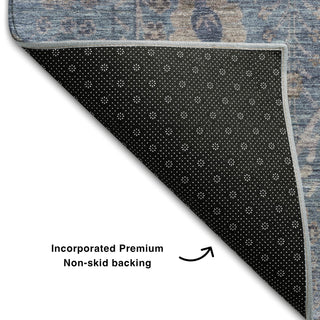 Piper Looms Mayfield Global AMF1106 Blue Machine Washable Area Rug Backing Image
