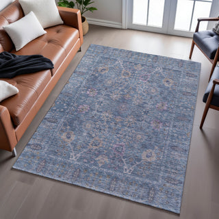 Piper Looms Mayfield Global AMF1106 Blue Machine Washable Area Rug Lifestyle Image Feature