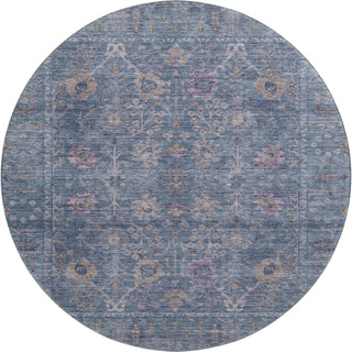 Piper Looms Mayfield Global AMF1106 Blue Machine Washable Area Rug Round Main Image