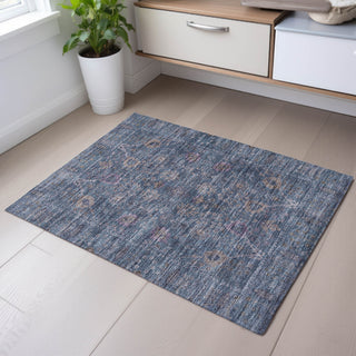 Piper Looms Mayfield Global AMF1106 Blue Machine Washable Area Rug Scatter Lifestyle Image Feature