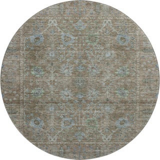 Piper Looms Mayfield Global AMF1106 Brown Machine Washable Area Rug Round Main Image