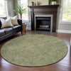 Piper Looms Mayfield Global AMF1106 Sage Machine Washable Area Rug Round Lifestyle Image Feature