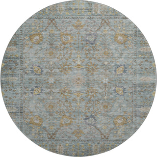 Piper Looms Mayfield Global AMF1106 Teal Machine Washable Area Rug Round Main Image