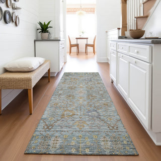 Piper Looms Mayfield Global AMF1106 Teal Machine Washable Area Rug Runner Lifestyle Image Feature
