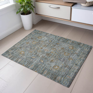 Piper Looms Mayfield Global AMF1106 Teal Machine Washable Area Rug Scatter Lifestyle Image Feature