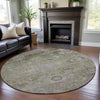 Piper Looms Mayfield Global AMF1107 Beige Machine Washable Area Rug Round Lifestyle Image Feature