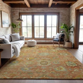 Piper Looms Mayfield Global AMF1107 Coral Machine Washable Area Rug Lifestyle Image Feature