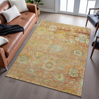Piper Looms Mayfield Global AMF1107 Coral Machine Washable Area Rug Lifestyle Image Feature