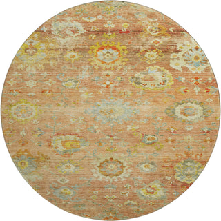 Piper Looms Mayfield Global AMF1107 Coral Machine Washable Area Rug Round Main Image
