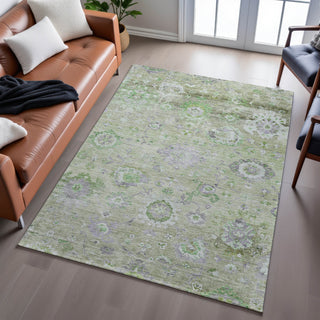 Piper Looms Mayfield Global AMF1107 Mint Machine Washable Area Rug Lifestyle Image Feature