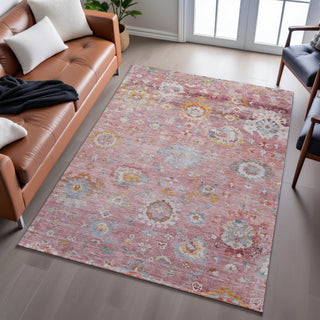 Piper Looms Mayfield Global AMF1107 Pink Machine Washable Area Rug Lifestyle Image Feature