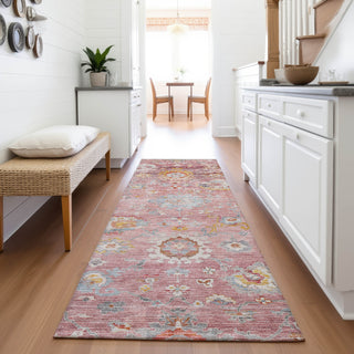Piper Looms Mayfield Global AMF1107 Pink Machine Washable Area Rug Runner Lifestyle Image Feature