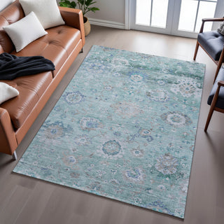 Piper Looms Mayfield Global AMF1107 Seafoam Machine Washable Area Rug Lifestyle Image Feature