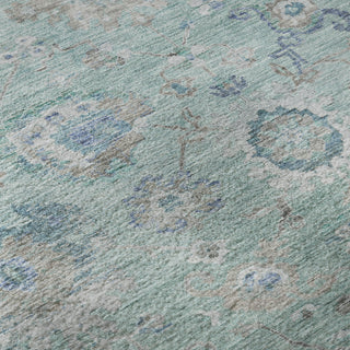 Piper Looms Mayfield Global AMF1107 Seafoam Machine Washable Area Rug Swatch Image