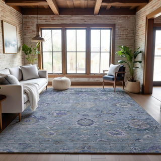 Piper Looms Mayfield Global AMF1107 Sky Machine Washable Area Rug Lifestyle Image Feature