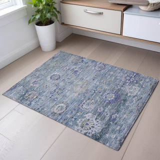 Piper Looms Mayfield Global AMF1107 Sky Machine Washable Area Rug Scatter Lifestyle Image Feature