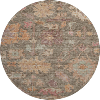 Piper Looms Mayfield Global AMF1108 Brown Machine Washable Area Rug Round Main Image