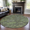 Piper Looms Mayfield Global AMF1108 Fern Machine Washable Area Rug Round Lifestyle Image Feature