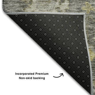 Piper Looms Mayfield Global AMF1108 Gray Machine Washable Area Rug Backing Image