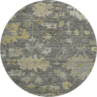 Piper Looms Mayfield Global AMF1108 Gray Machine Washable Area Rug Round Main Image