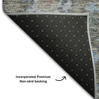 Piper Looms Mayfield Global AMF1108 Taupe Machine Washable Area Rug Backing Image