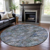 Piper Looms Mayfield Global AMF1109 Blue Machine Washable Area Rug Round Lifestyle Image Feature