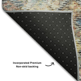 Piper Looms Mayfield Global AMF1109 Gold Machine Washable Area Rug Backing Image