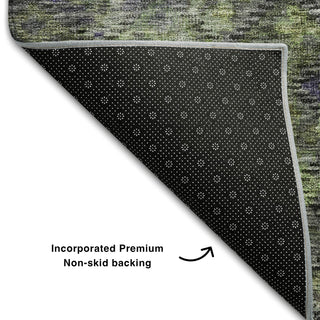 Piper Looms Mayfield Global AMF1109 Green Machine Washable Area Rug Backing Image