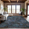 Piper Looms Mayfield Global AMF1109 Teal Machine Washable Area Rug Lifestyle Image Feature