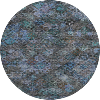 Piper Looms Mayfield Global AMF1109 Teal Machine Washable Area Rug Round Main Image