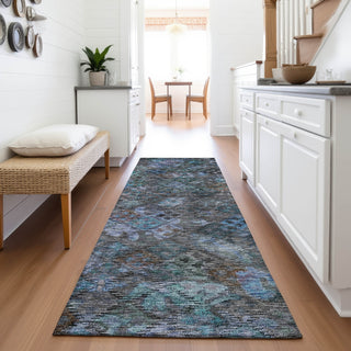 Piper Looms Mayfield Global AMF1109 Teal Machine Washable Area Rug Runner Lifestyle Image Feature