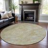 Piper Looms Mayfield Global AMF1109 Wheat Machine Washable Area Rug Round Lifestyle Image Feature
