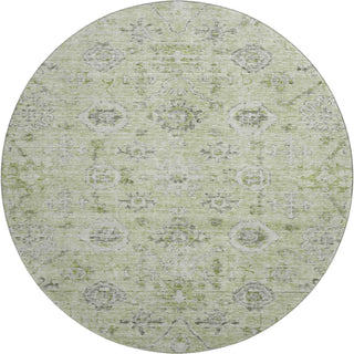 Piper Looms Mayfield Damask AMF1110 Aloe Machine Washable Area Rug Round Main Image