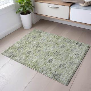 Piper Looms Mayfield Damask AMF1110 Aloe Machine Washable Area Rug Scatter Lifestyle Image Feature
