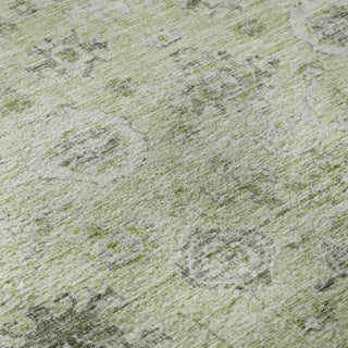 Piper Looms Mayfield Damask AMF1110 Aloe Machine Washable Area Rug Swatch Image