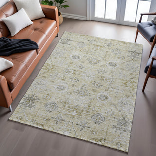 Piper Looms Mayfield Damask AMF1110 Beige Machine Washable Area Rug Lifestyle Image Feature
