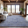 Piper Looms Mayfield Damask AMF1110 Blue Machine Washable Area Rug Lifestyle Image Feature
