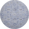 Piper Looms Mayfield Damask AMF1110 Blue Machine Washable Area Rug Round Main Image