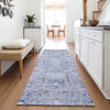 Piper Looms Mayfield Damask AMF1110 Blue Machine Washable Area Rug Runner Lifestyle Image Feature