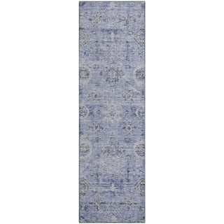 Piper Looms Mayfield Damask AMF1110 Blue Machine Washable Area Rug Runner Main Image