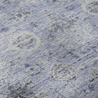 Piper Looms Mayfield Damask AMF1110 Blue Machine Washable Area Rug Swatch Image