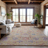Piper Looms Mayfield Damask AMF1110 Orange Machine Washable Area Rug Lifestyle Image Feature