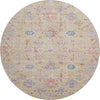 Piper Looms Mayfield Damask AMF1110 Orange Machine Washable Area Rug Round Main Image